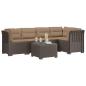 Preview: 5-Sitzer Gartensofa mit Kissen Rattan-Look PP Hellgrau