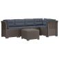 Preview: 5-Sitzer Gartensofa mit Kissen Rattan-Look PP Hellgrau