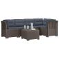 Preview: 5-Sitzer Gartensofa mit Kissen Rattan-Look PP Hellgrau
