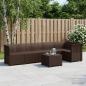 Preview: ARDEBO.de - 6-Sitzer Garten Sofa Rattan Look PP Braun
