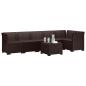 Preview: 6-Sitzer Garten Sofa Rattan Look PP Braun