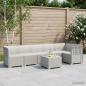 Preview: ARDEBO.de - 6-Sitzer Garten Sofa Rattan Look PP Weiß