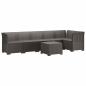 Preview: 6-Sitzer Garten Sofa Rattan Look PP Hellgrau