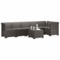Preview: 6-Sitzer Garten Sofa Rattan Look PP Hellgrau