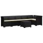 Preview: 6-Sitzer Garten Sofa mit Kissen Rattan Look PP Anthrazit