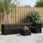 Preview: ARDEBO.de - 6-Sitzer Garten Sofa mit Kissen Rattan Look PP Anthrazit