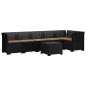 Preview: 6-Sitzer Garten Sofa mit Kissen Rattan Look PP Anthrazit