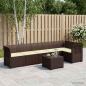Preview: ARDEBO.de - 6-Sitzer Garten Sofa mit Kissen Rattan Look PP Braun