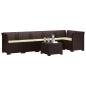 Preview: 6-Sitzer Garten Sofa mit Kissen Rattan Look PP Braun