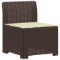 Preview: 6-Sitzer Garten Sofa mit Kissen Rattan Look PP Braun
