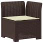 Preview: 6-Sitzer Garten Sofa mit Kissen Rattan Look PP Braun