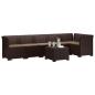 Preview: 6-Sitzer Garten Sofa mit Kissen Rattan Look PP Braun