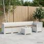 Preview: ARDEBO.de - 6-Sitzer Garten Sofa mit Kissen Rattan Look PP Weiß