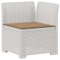 Preview: 6-Sitzer Garten Sofa mit Kissen Rattan Look PP Weiß