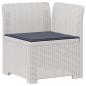 Preview: 6-Sitzer Garten Sofa mit Kissen Rattan Look PP Weiß