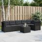 Preview: ARDEBO.de - 6-Sitzer Garten Sofa mit Kissen Rattan Look PP Anthrazit