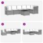 Preview: 6-Sitzer Garten Sofa mit Kissen Rattan Look PP Anthrazit