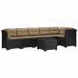 Preview: 6-Sitzer Garten Sofa mit Kissen Rattan Look PP Anthrazit