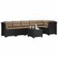 Preview: 6-Sitzer Garten Sofa mit Kissen Rattan Look PP Anthrazit
