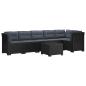 Preview: 6-Sitzer Garten Sofa mit Kissen Rattan Look PP Anthrazit