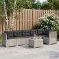 Preview: ARDEBO.de - 6-Sitzer Garten Sofa mit Kissen Rattan Look PP Weiß