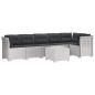 Preview: 6-Sitzer Garten Sofa mit Kissen Rattan Look PP Weiß
