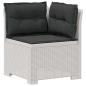 Preview: 6-Sitzer Garten Sofa mit Kissen Rattan Look PP Weiß