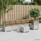 Preview: ARDEBO.de - 6-Sitzer Garten Sofa mit Kissen Rattan Look PP Weiß