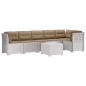 Preview: 6-Sitzer Garten Sofa mit Kissen Rattan Look PP Weiß