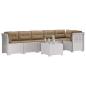 Preview: 6-Sitzer Garten Sofa mit Kissen Rattan Look PP Weiß