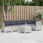 Preview: ARDEBO.de - 6-Sitzer Garten Sofa mit Kissen Rattan Look PP Weiß