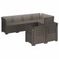 Preview: 7-Sitzer Gartensofa Rattan-Look PP Hellgrau