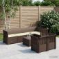 Preview: ARDEBO.de - 7-Sitzer Gartensofa mit Kissen Rattan-Look PP Braun