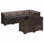Preview: ARDEBO.de - 7-Sitzer Gartensofa mit Kissen Rattan-Look PP Braun