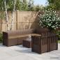 Preview: ARDEBO.de - 7-Sitzer Gartensofa mit Kissen Rattan-Look PP Braun