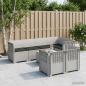 Preview: ARDEBO.de - 7-Sitzer Gartensofa mit Kissen Rattan-Look PP Weiß
