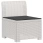 Preview: 7-Sitzer Gartensofa mit Kissen Rattan-Look PP Weiß