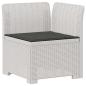 Preview: 7-Sitzer Gartensofa mit Kissen Rattan-Look PP Weiß