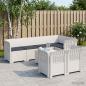Preview: ARDEBO.de - 7-Sitzer Gartensofa mit Kissen Rattan-Look PP Weiß