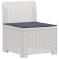 Preview: 7-Sitzer Gartensofa mit Kissen Rattan-Look PP Weiß