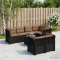 Preview: ARDEBO.de - 7-Sitzer Gartensofa mit Kissen Rattan-Look PP Anthrazit
