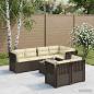 Preview: ARDEBO.de - 7-Sitzer Gartensofa mit Kissen Rattan-Look PP Hellgrau