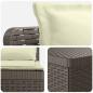 Preview: 7-Sitzer Gartensofa mit Kissen Rattan-Look PP Hellgrau