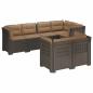 Preview: 7-Sitzer Gartensofa mit Kissen Rattan-Look PP Hellgrau