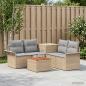 Preview: ARDEBO.de - Sofa Set 6 stk. 4-Sitzanzahl Beige und Hellgrau