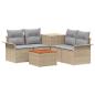 Preview: Sofa Set 6 stk. 4-Sitzanzahl Beige und Hellgrau