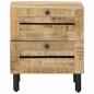 Preview: Nachttisch Natur 40 x 33 x 46 cm Massivholz Mango
