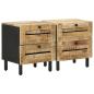 Preview: Nachttisch 2 Stk. Natur 40 x 33 x 46 cm Massivholz Mango