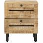 Preview: Nachttisch 2 Stk. Natur 40 x 33 x 46 cm Massivholz Mango