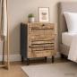 Preview: ARDEBO.de - Nachttisch Natur 50 x 33 x 60 cm Massivholz Mango